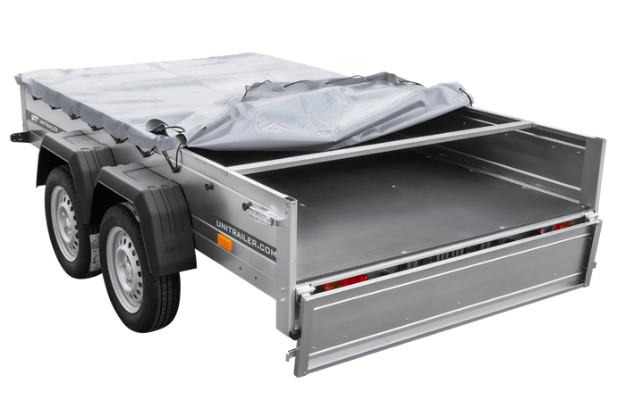 Přívěs za auto 264x150 UNITRAILER GARDEN 265/2 KIPP s rámem H-0 a šedou plachtou