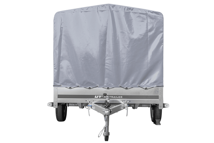 Přívěs za auto na pružinách 264x150 UNITRAILER GARDEN 265/R KIPP s rámem H-1100 a šedým krytem