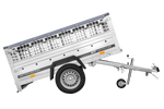 Jednonápravový přívěs 200x106 UNITRAILER GARDEN 200 KIPP s pletivovými bočnicemi a šedou plachtou