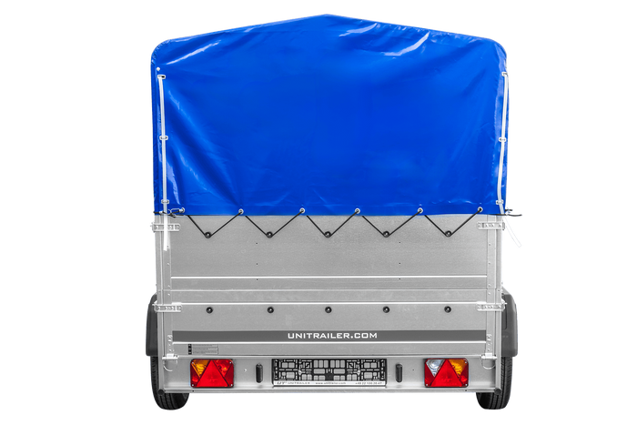 Lehký přívěs 264x150 UNITRAILER GARDEN 265/2 KIPP s bočnicemi BIS, rámem H-800 a modrým krytem