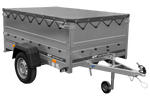 Lehký přívěs 200x125 UNITRAILER GARDEN 201 KIPP s bočnicemi BIS a šedou plachtou