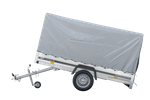 Přívěs pro auto 264x125 UNITRAILER GARDEN 264 KIPP s rámem H-1100 a šedou plachtou
