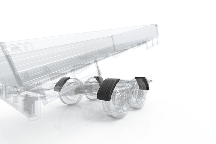 Polovina blatníku pro přívěs DOMAR D10224 podběh kola 370/240 mm