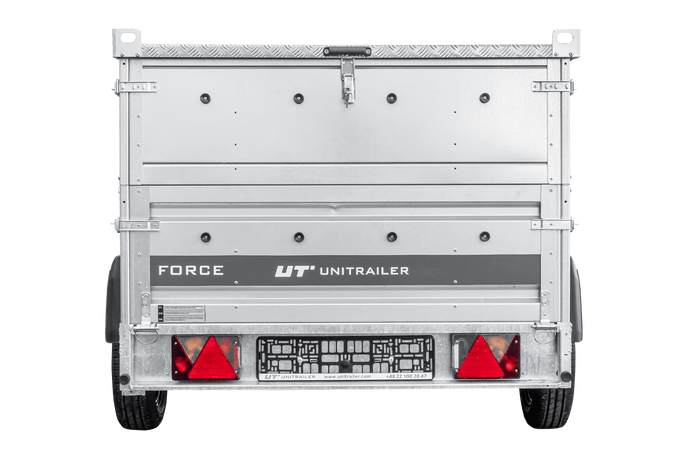 Jednonápravový přívěs na pružinách 230x125 UNITRAILER FORCE 230/R KIPP s bočnicemi BIS a hliníkovou plachtou