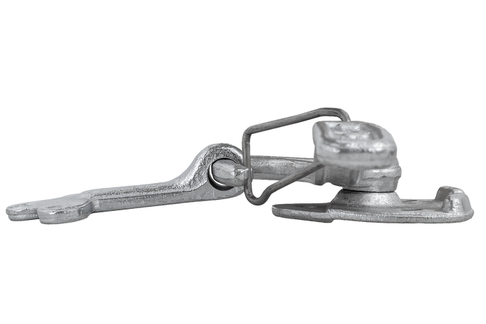 Levé boční tažné zařízení s upevňovacím prvkem WINTERHOFF WV 10-L + WVG 10-A, kompletní uzavření strany přívěsu