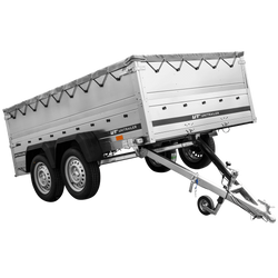 Dvounápravový přívěs 264x150 UNITRAILER GARDEN 265/2 KIPP s bočnicemi BIS, rámem H-0 a šedou plachtou
