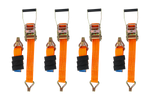 Sada čtyř tříbodových přepravních pásů s napínačem pro přívěs UNITRAILER 3m/50mm/4t oranžová