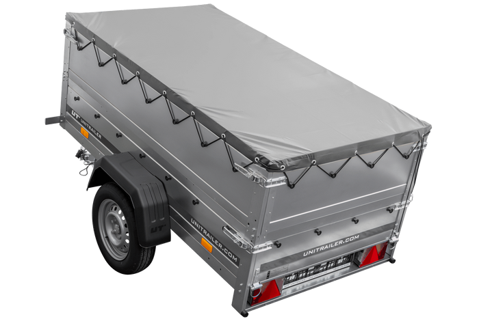 Přívěs Garden Trailer 200 Kipp s BIS bočnicemi, rámem H-0 a šedou plachtou