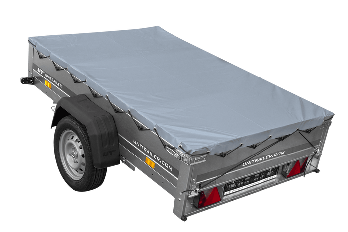 Přívěs za auto na pružinách 200x125 UNITRAILER GARDEN 201/R KIPP s rámem H-0 a šedým krytem