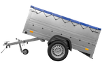 Přívěs za auto 200x125 UNITRAILER GARDEN 201 KIPP s bočnicemi BIS a modrou plachtou