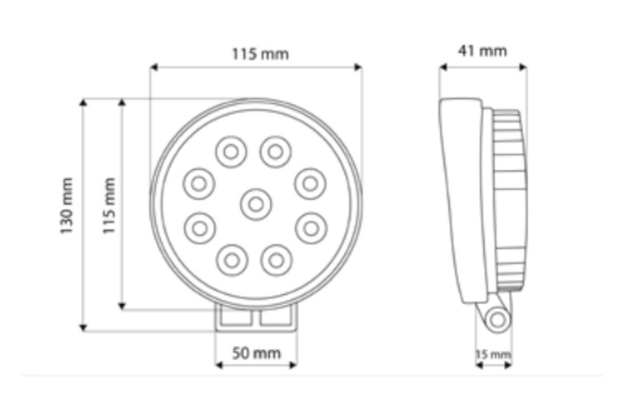 LED pracovní reflektorová svítilna TT TECHNOLOGY TT.13216 9xLED 2150lm