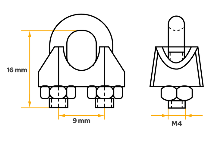 Svorka DROMET ZL.3 pro lana o průměru 3 mm