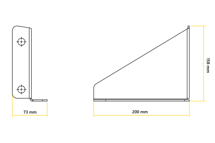 Boční držáky 20 cm pro montáž 18L vodní nádrže LOKHEN, 2 ks