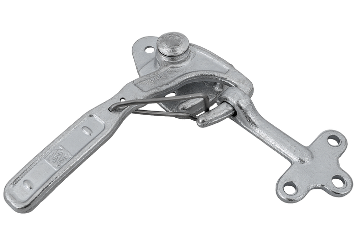 Pravé boční závěsné zařízení s upevňovacím prvkem WINTERHOFF WV 10-R + WVG 10-A, kompletní uzavření strany přívěsu