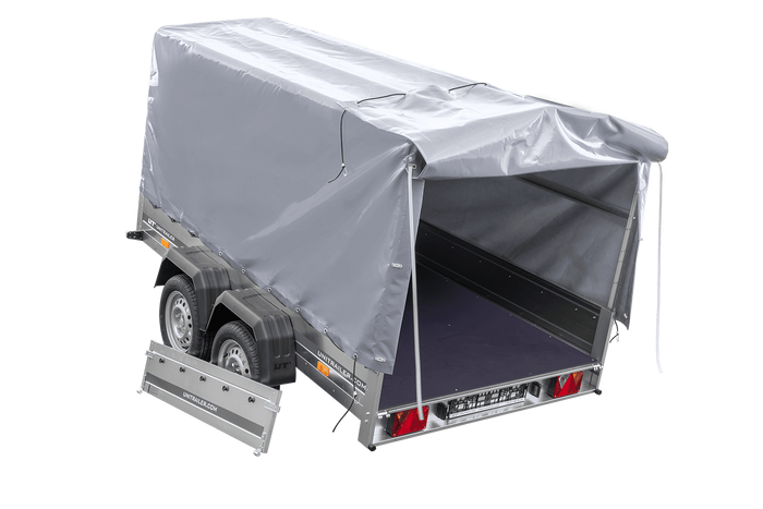 Dvounápravový přívěs 264x150 UNITRAILER GARDEN 265/2 KIPP s rámem H-1100 a šedou plachtou