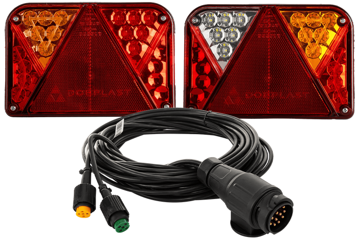 Zadní světla DOBPLAST DPT35 LED + kabelový svazek MANTES 7m 13pinový