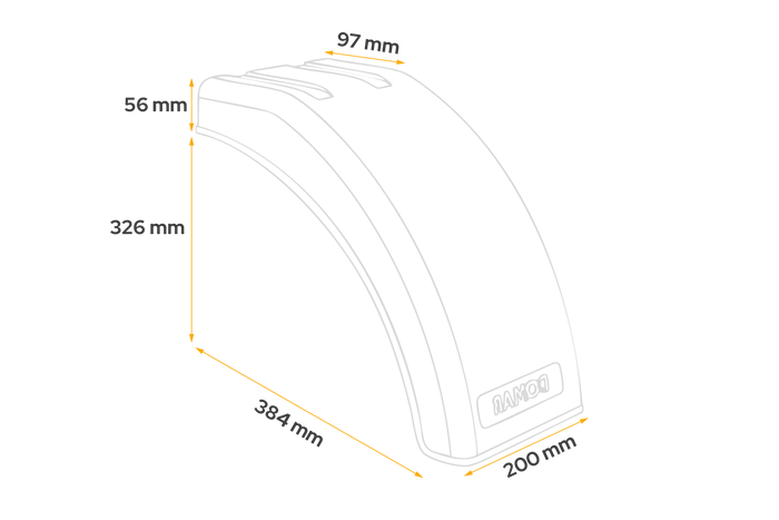 Polovina blatníku pro přívěs DOMAR DR1012201 podběh kola 384/200mm pravý