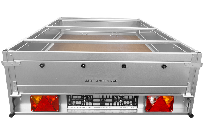 Přívěs za auto 200x125 UNITRAILER GARDEN 201 KIPP s rámem H-0 a modrým krytem