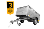 Lehký přívěs 200x125 UNITRAILER GARDEN 201 KIPP s bočnicemi BIS a šedou plachtou