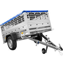 Přívěs Garden Trailer 200 KIPP s síťovanými bočnicemi a mordou plachtou