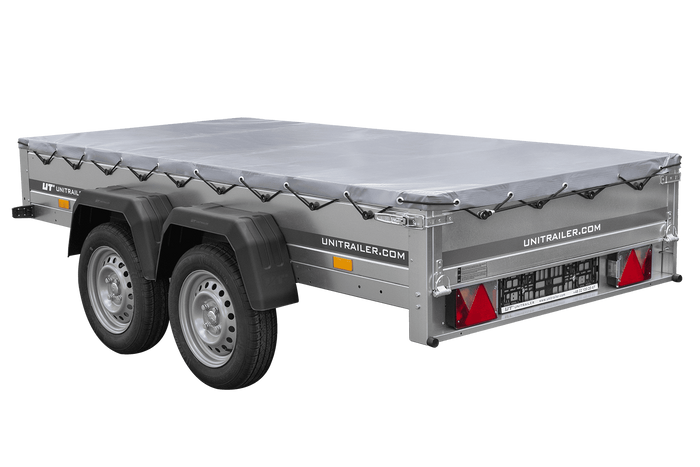 Dvounápravový přívěs 264x125 UNITRAILER GARDEN 264/2 KIPP s rámem H-0 a šedou plachtou