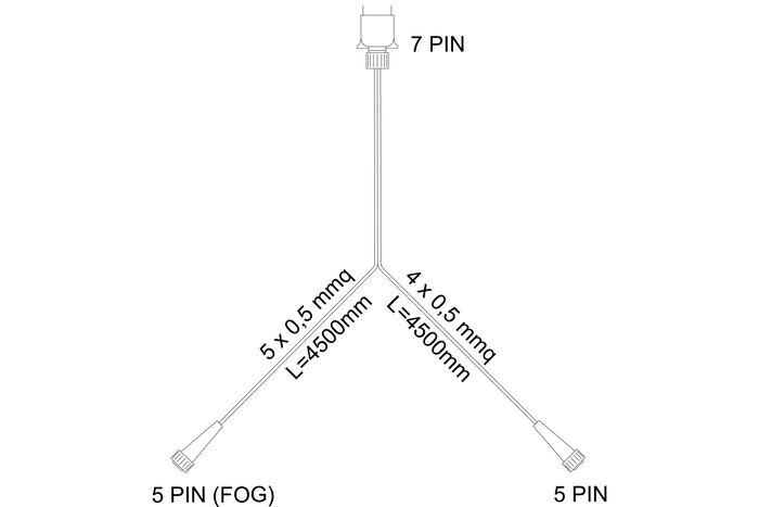 ASPÖCK 58-1022-087 elektroinstalační kabeláž pro přívěs 4,5 m 7PINOVÝ konektor bajonetový 2x5PINOVÝ