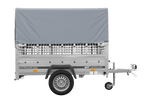 Jednonápravový přívěs 200x125 UNITRAILER GARDEN 201 KIPP s pletivovými bočnicemi, rámem H-800 a šedým krytem