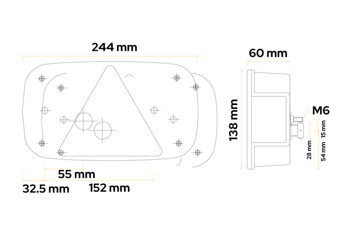 Zadní svítilna ASPÖCK Multipoint III, 8 funkcí, levá