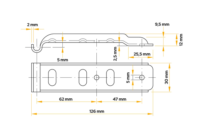 Boční tažné zařízení se sponou UNITRAILER BV 10-1+BVG 10-B kompletní boční uzávěr přívěsu