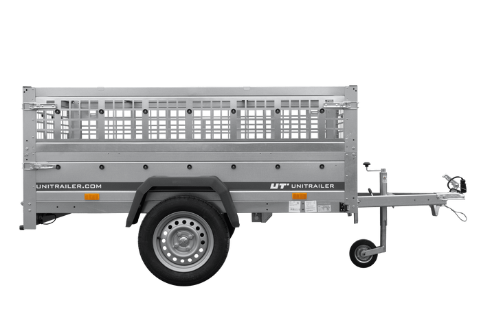Jednonápravový přívěs 200x125 UNITRAILER GARDEN 201 KIPP s pletivovými bočnicemi