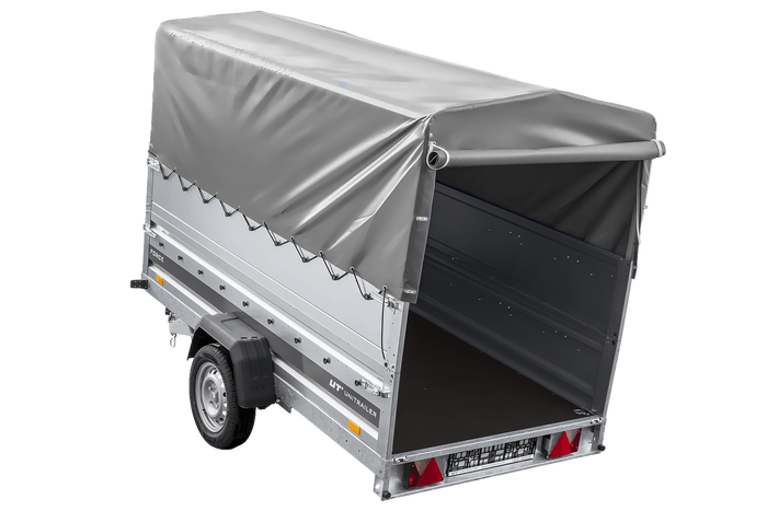 Lehký přívěs na pružinách 264x125 UNITRAILER FORCE 264/R KIPP s bočnicemi BIS, rámem H-800 a šedým krytem