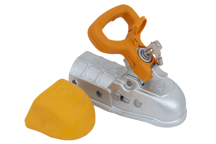 Kulové tažné zařízení STEELPRESS BC-3500E-00-02+SD pro přívěs o hmotnosti 3500 kg s ojí z litinové trubky o průměru 60,5 mm