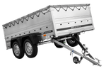 Dvounápravový přívěs 264x150 UNITRAILER GARDEN 265/2 KIPP s bočnicemi BIS, rámem H-0 a šedou plachtou