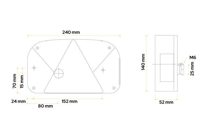 Zadní svítilna ASPÖCK Multipoint II, 6 funkcí, pravá