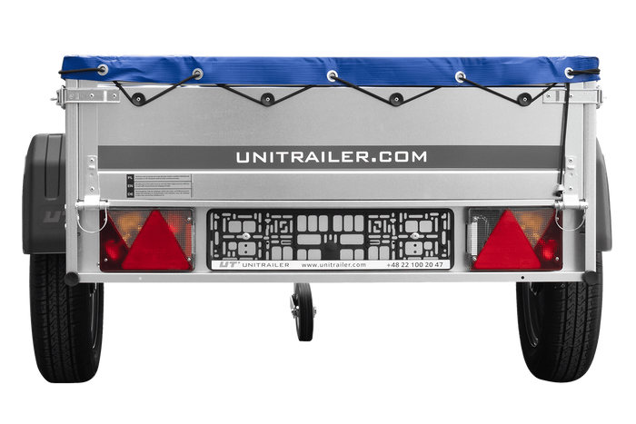 Přívěs za auto 200x106 UNITRAILER GARDEN 200 KIPP s modrým krytem