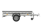 Jednonápravový přívěs s hliníkovými bočnicemi 230x125 Unitrailer Garden 230 KIPP ALU s rámem H-0 a šedým krytem