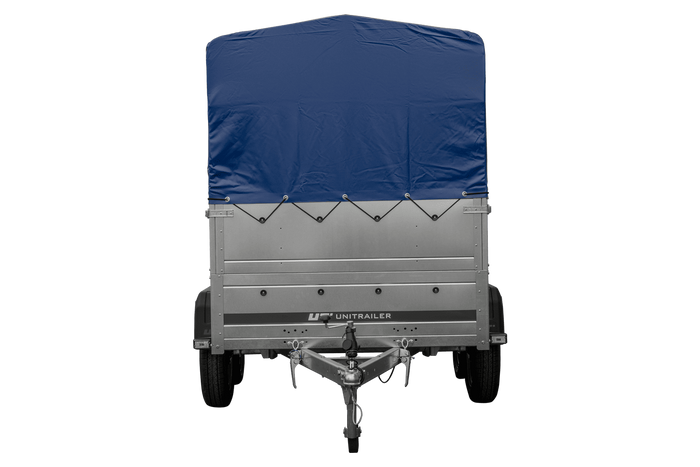 Přívěs Garden Trailer 264/2 KIPP s BIS bočnicemi, rámem H-800 a modrou plachtou