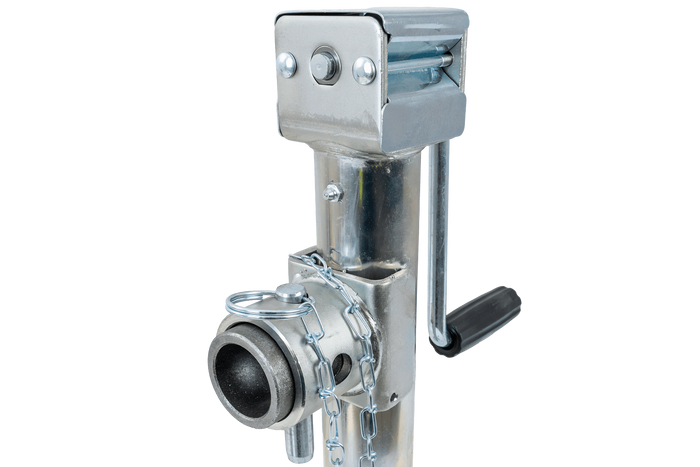 Rozšiřitelná podpěra s adaptérem UNITRAILER TJ5001+TJ5002A pro plošinový přívěs o hmotnosti 1300 kg 364-614 mm