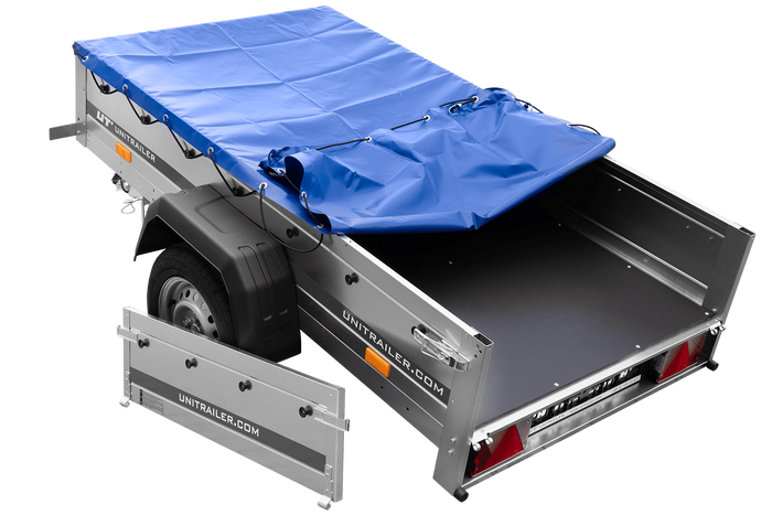 Přívěs za auto 200x106 UNITRAILER GARDEN 200 KIPP s modrým krytem
