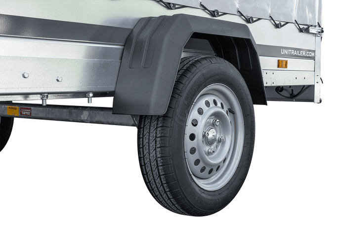 Přívěs pro auto 264x125 UNITRAILER GARDEN 264 KIPP s rámem H-1100 a šedou plachtou