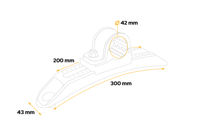 DOMAR DK8148 držák blatníku, nastavitelný průměr držáku 42 mm