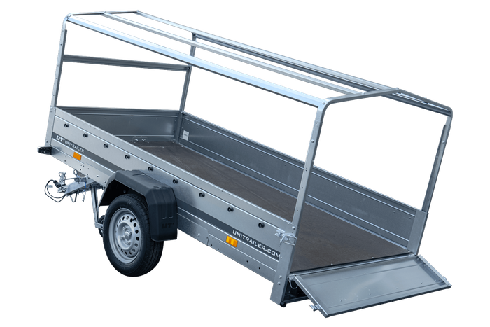 Lehký přívěs 264x125 UNITRAILER GARDEN 264 KIPP s rámem H-800 a modrým krytem