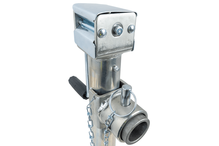 Rozšiřitelná podpěra s adaptérem UNITRAILER TJ5002+TJ5002A pro plošinový přívěs o hmotnosti 1300 kg 560-940 mm