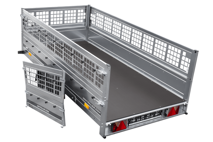 Jednonápravový přívěs 264x125 UNITRAILER GARDEN 264 KIPP s pletivovými bočnicemi