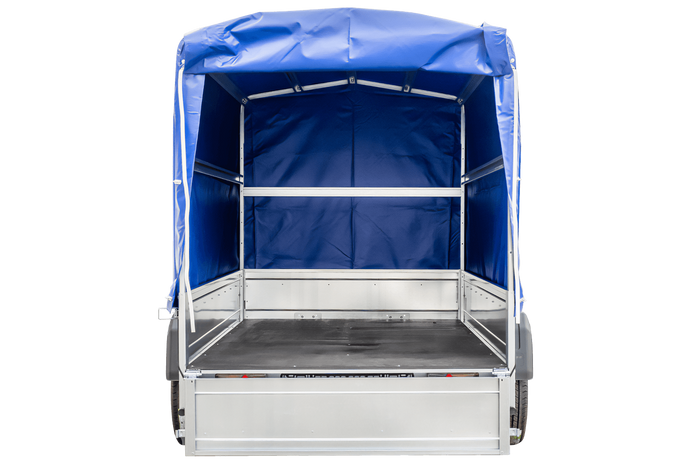 Přívěs pro auto 230x125 UNITRAILER GARDEN 230 KIPP s rámem H-1100 a modrým krytem