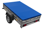 Jednonápravový přívěs s hliníkovými bočnicemi 200x125 Unitrailer Garden 201 KIPP ALU s rámem H-0 a modrým krytem