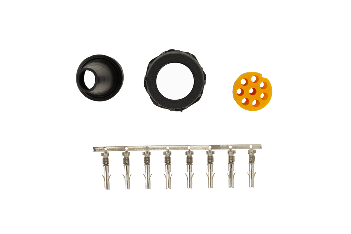 8kolíkový konektor MANTES žlutý bajonet vlevo