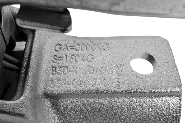 Kulové tažné zařízení WINTERHOFF WW 30-D3-K1212 pro přívěs 3000 kg s trubkovou ojí 50-51 mm, litinové