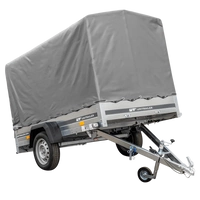 Přívěs za auto na pružinách 230x125 UNITRAILER GARDEN 230/R KIPP s rámem H-1100 a šedým krytem