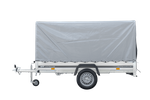 Přívěs pro auto 264x125 UNITRAILER GARDEN 264 KIPP s rámem H-1100 a šedou plachtou